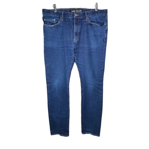Jake Mens 38 Agave Slim Narrow Denim Jeans Blue Medium Wash Cotton Blend Casual - Picture 1 of 6
